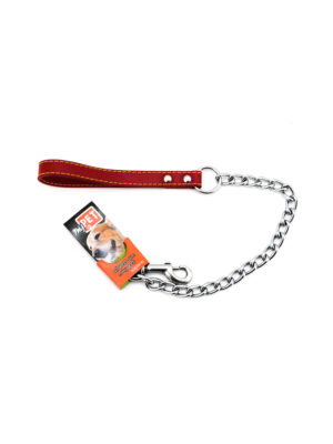 ΟΔΗΓΟΣ ΣΚΥΛΩΝ MYPET 11031 ΑΛΥΣΙΔΑ ΜΕ ΔΕΡΜΑΤΙΝΗ ΛΑΒΗ 60cm X 4mm ΚΟΚΚΙΝΟ