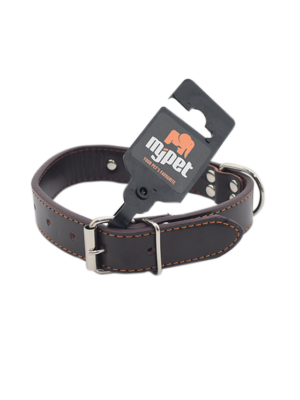 ΔΕΡΜΑΤΙΝΟ ΠΕΡΙΛΑΙΜΙΟ ΣΚΥΛΟΥ MYPET 10028 46cm X 25mm ΚΑΦΕ