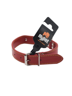 ΔΕΡΜΑΤΙΝΟ ΠΕΡΙΛΑΙΜΙΟ ΣΚΥΛΟΥ MYPET 10029 58cm X 30mm ΚΟΚΚΙΝΟ