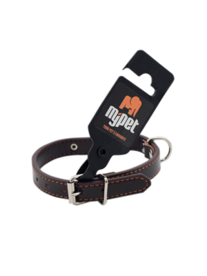 ΔΕΡΜΑΤΙΝΟ ΠΕΡΙΛΑΙΜΙΟ ΣΚΥΛΟΥ MYPET 10027 41,5cm X 20mm ΚΑΦΕ