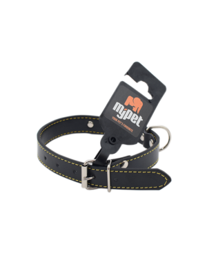 ΔΕΡΜΑΤΙΝΟ ΠΕΡΙΛΑΙΜΙΟ ΣΚΥΛΟΥ MYPET 10026 35cm X 15mm ΜΑΥΡΟ