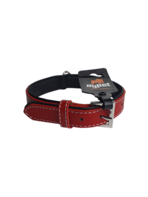 ΔΕΡΜΑΤΙΝΟ ΠΕΡΙΛΑΙΜΙΟ ΣΚΥΛΟΥ MYPET 10062 SOFT 35cm X 15mm ΚΟΚΚΙΝΟ