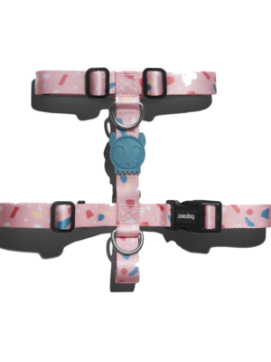 ΣΑΜΑΡΑΚΙ ΣΚΥΛΩΝ ZEEDOG H-HARNESS TERRAZO ΡΟΖ L 40-67cmX62-107cm
