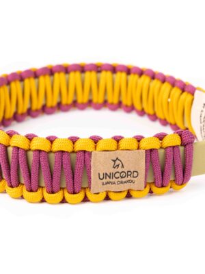 ΠΕΡΙΛΑΙΜΙΟ ΣΚΥΛΟΥ UNICORD COLLAR SKYSCRAPER ΦΟΥΞΙΑ-ΚΙΤΡΙΝΟ L 44-50cm 40mm