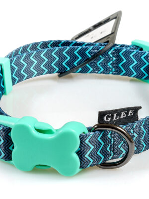 ΠΕΡΙΛΑΙΜΙΟ ΣΚΥΛΟΥ ΡΥΘΜΙΖΟΜΕΝΟ ΜΕ ΠΛΑΣΤΙΚΟ ΚΟΥΜΠΩΜΑ GLEE 89298 GREEN ZIG ZAG XS 10mmx20-35cm