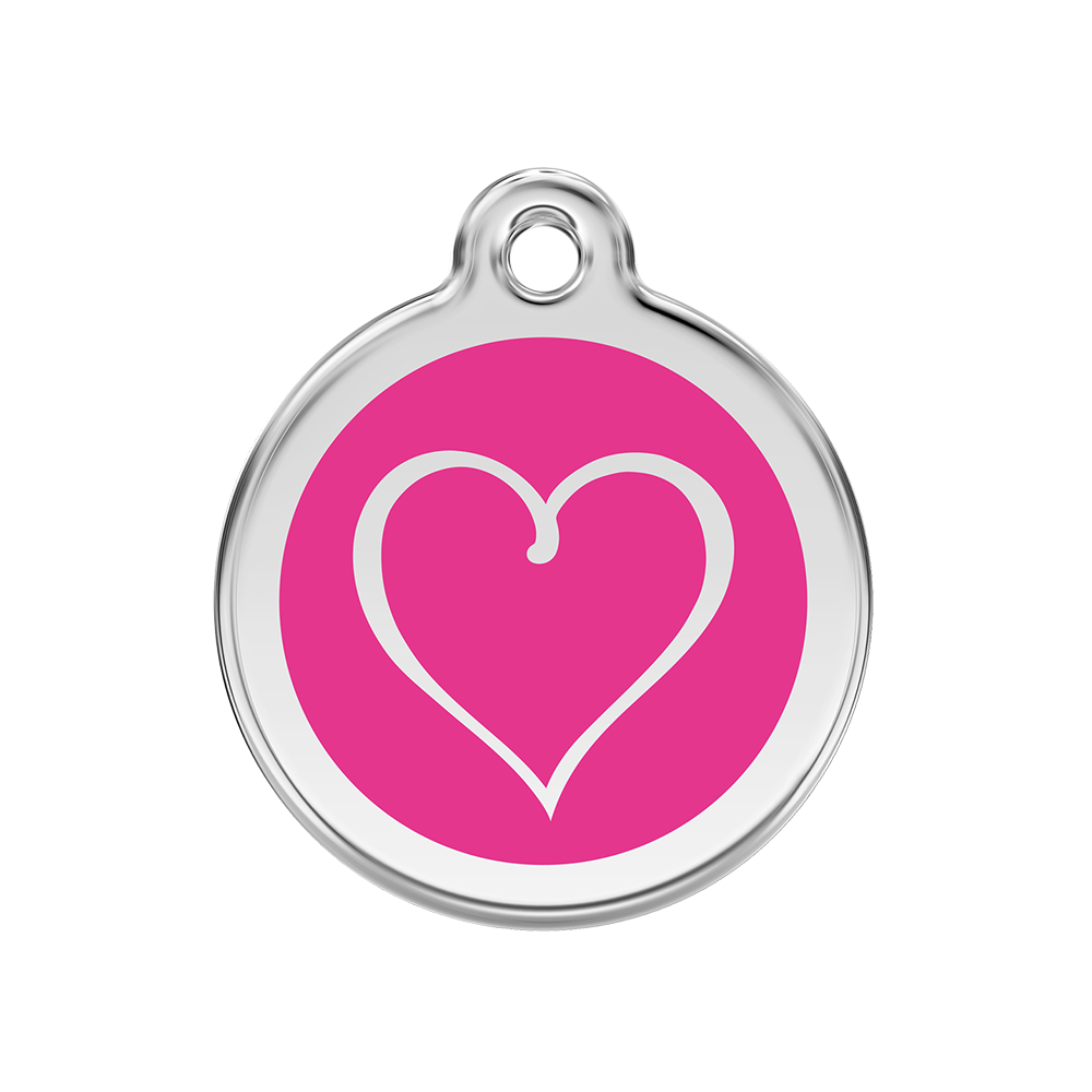 REDDINGO 686 STAINLESS TAGS TRIBAL HEART HOT PINK