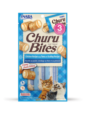 ΛΙΧΟΥΔΙΑ ΓΑΤΑΣ INABA IN722 CHURU BITES CAT TREAT CHICKEN-TUNA-SCALLOPS 3x10g