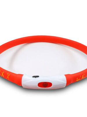 ΦΩΤΙΖΟΜΕΝΟ ΠΕΡΙΛΑΙΜΙΟ ΑΣΦΑΛΕΙΑΣ ΣΚΥΛΟΥ GLEE 89241 RED M 55cm