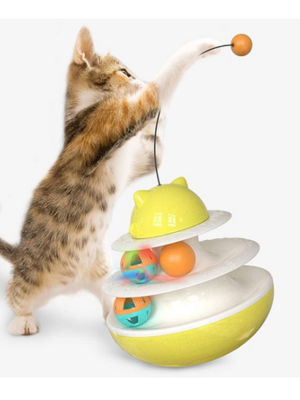 ΠΑΙΧΝΙΔΙ ΓΑΤΑΣ PET INTEREST 25542 SHAKE THE TURNTABLE CAT TOY YELLOW 191x199mm