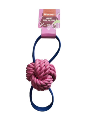 ΠΑΙΧΝΙΔΙ ΣΚΥΛOY PET INTEREST 40065 ROPE TOY BALL WITH TPR HANDLES-BACON FLAVOR 10cm