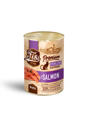 ΚΟΝΣΕΡΒΑ ΓΙΑ ΣΤΕΙΡΩΜΕΝΕΣ ΓΑΤΕΣ FISI CAT FS007 STERILIZED ΣΟΛΟΜΟΣ ΠΑΤΕ 400g