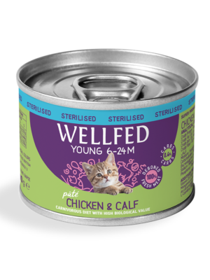 ΚΟΝΣΕΡΒΑ ΓΑΤΑΣ WELLFED 14722 YOUNG-STERIL PATE CHICKEN-CALF 200g
