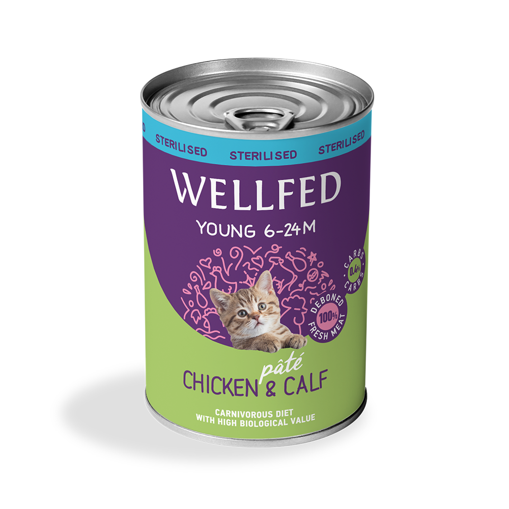WELLFED 14724 YOUNG-STERIL PATE CHICKEN-CALF 400g