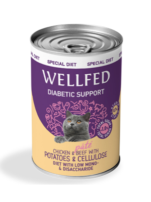 ΚΟΝΣΕΡΒΑ ΓΑΤΑΣ WELLFED 14764 DIABETIC DIET PATE CHICKEN-BEEF 400g