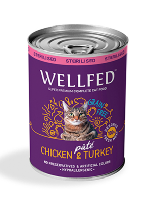 ΚΟΝΣΕΡΒΑ ΓΑΤΑΣ WELLFED 1446 STERILISED PATE CHICKEN-TURKEY 400g