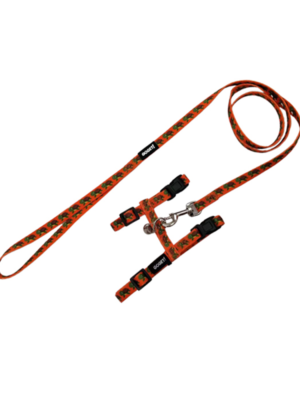 ΣΑΜΑΡΑΚΙ ΓΑΤΑΣ PET INTEREST 30301 GO GET HARNESS&LEASH TURTLES ORANGE 20-25cm-30-45cm 1mmx100cm S