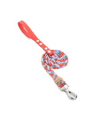 ΟΔΗΓΟΣ ΣΚΥΛΟΥ UNICORD LEASH BRAID ΓΑΛΑΖΙΟ-BLAZED ICE-ΚΟΚΚΙΝΟ Μ 120cm 27mm