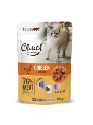 ΥΓΡΗ ΤΡΟΦΗ ΓΑΤΑΣ CHUCK CHICKEN ADULT 100g
