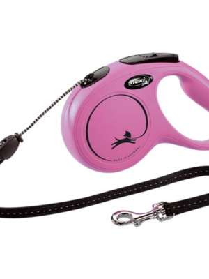 ΠΤΥΣΣΟΜΕΝΟΣ ΟΔΗΓΟΣ ΣΚΥΛΩΝ FLEXI NEW CLASSIC S 5m 12kg CORD ΡΟΖ