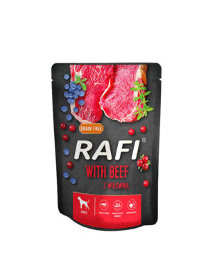 ΥΓΡΗ ΤΡΟΦΗ ΣΚΥΛΟΥ RAFI ADULT D78066 ΠΑΤΕ ΒΟΔΙΝΟ BLUEBERRY&CRANBERRY POUCH 300g