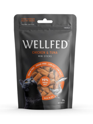 ΛΙΧΟΥΔΙΑ ΓΑΤΑΣ WELLFED 2101-W MINI STICKS CHICKEN-TUNA 50g