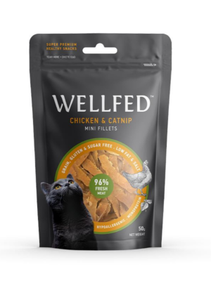 ΛΙΧΟΥΔΙΑ ΓΑΤΑΣ WELLFED 2104-W MINI FILLETS CHICKEN-CAT NIP 50g