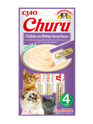 ΛΙΧΟΥΔΙΑ ΓΑΤΑΣ INABA IN108 CHURU CAT CHICKEN&SHRIMP 4x14g