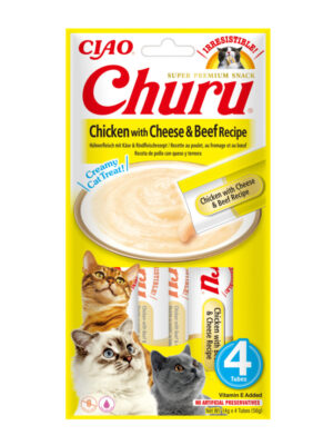 ΛΙΧΟΥΔΙΑ ΓΑΤΑΣ INABA IN119 CHURU CAT CHEESE&BEEF 4x14g