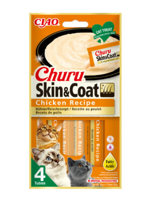 ΛΙΧΟΥΔΙΑ ΓΑΤΑΣ INABA IN672 CHURU CAT SKIN&COAT CHICKEN 4x14g