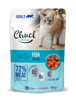 ΥΓΡΗ ΤΡΟΦΗ ΓΑΤΑΣ CHUCK FISH ADULT 100g