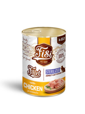 ΚΟΝΣΕΡΒΑ ΓΙΑ ΣΤΕΙΡΩΜΕΝΕΣ ΓΑΤΕΣ FISI CAT FS602 STERILIZED ΚΟΤΟΠΟΥΛΟ ΖΕΛΕ 400g