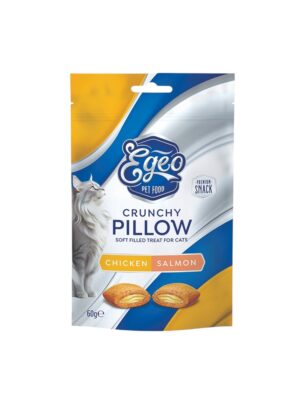 ΛΙΧΟΥΔΙΑ ΓΑΤΑΣ EGEO CAT EG516 CRUNCHY PILLOWS BAKED ΚΟΤΟΠΟΥΛΟ-ΣΟΛΟΜΟΣ 60g