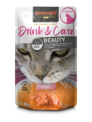 ΥΓΡΗ ΤΡΟΦΗ ΓΑΤΑΣ LEONARDO DRINK BEAUTY CHICKEN 40g