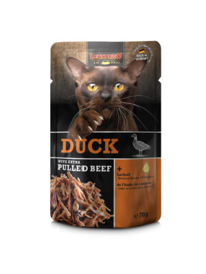 ΥΓΡΗ ΤΡΟΦΗ ΓΑΤΑΣ LEONARDO DUCK&PULLED BEEF 70g