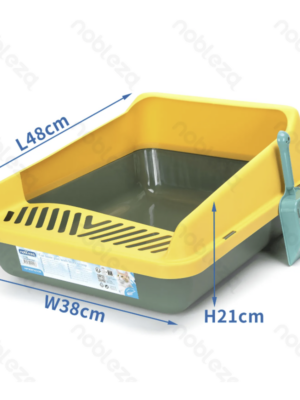 ΤΟΥΑΛΕΤΑ ΓΑΤΑΣ NOBLEZA 211586 CAT LITTER PAN&LITTER SCOOP 48x38x21cm ΧΑΚΙ-ΚΙΤΡΙΝΟ