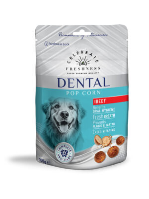 ΛΙΧΟΥΔΙΑ ΣΚΥΛΟΥ 84451 CELEBRATE FRESHNESS DENTAL POP CORN BEEF 100g