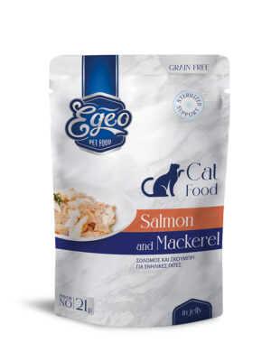 ΥΓΡΗ ΤΡΟΦΗ ΓΑΤΑΣ EGEO CAT EG610-21p STERILIZED ΣΟΛΟΜΟΣ&ΣΚΟΥΜΠΡΙ ΣΕ ΖΕΛΕ 85g