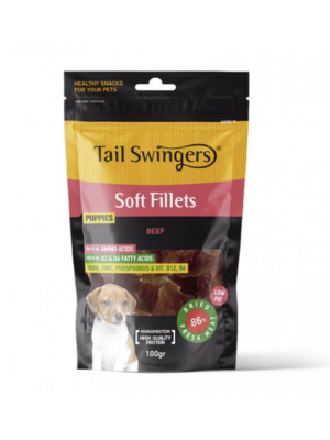 ΛΙΧΟΥΔΙΑ ΣΚΥΛΟΥ TAIL SWINGERS 11243 PUPPY SOFT FILLETS BEEF 100g