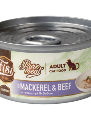 ΚΟΝΣΕΡΒΑ ΓΑΤΑΣ FISI FS765 PURE MEAT CAT ADULT ΣΚΟΥΜΠΡΙ&ΜΟΣΧΑΡΙ 80g