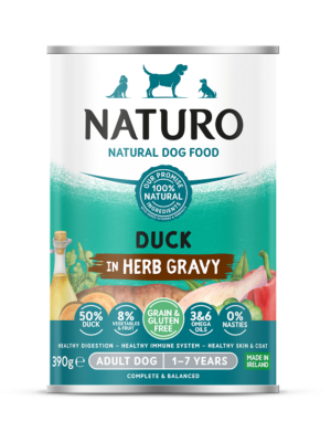 ΚΟΝΣΕΡΒΑ ΣΚΥΛΟΥ NATURO NA-1101 ADULT DOG GF DUCK GRAVY 390g