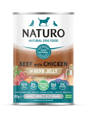ΚΟΝΣΕΡΒΑ ΣΚΥΛΟΥ NATURO NA-1301 ADULT DOG GF BEEF/CHICKEN JELLY 390g