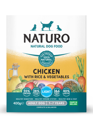 ΜΑΓΕΙΡΕΥΤΗ ΤΡΟΦΗ ΣΚΥΛΟΥ NATURO TRAY NA-4508 ADULT DOG GF LIGHT CHICKEN 400g