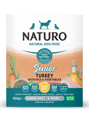 ΜΑΓΕΙΡΕΥΤΗ ΤΡΟΦΗ ΣΚΥΛΟΥ NATURO TRAY NA-4608 ADULT DOG SENIOR TURKEY 400g