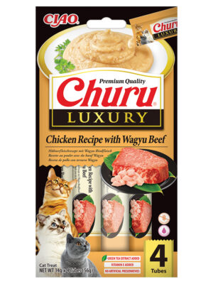 ΛΙΧΟΥΔΙΑ ΓΑΤΑΣ INABA IN654 CHURU CAT CHICKEN&WAGYUBEEF 4x14g