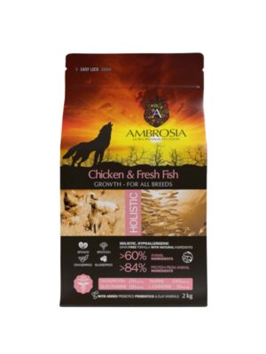 ΣΚΥΛΟΤΡΟΦΗ AMBROSIA GF PUPPY REGULAR CHICKEN&FISH 2kg