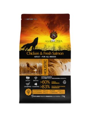 ΣΚΥΛΟΤΡΟΦΗ AMBROSIA GF ADULT CHICKEN&SALMON 12kg