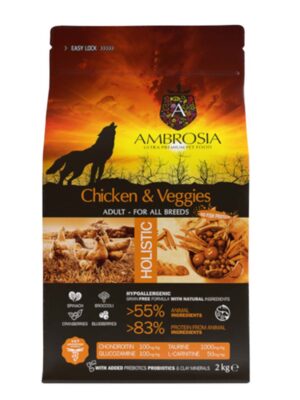 ΣΚΥΛΟΤΡΟΦΗ AMBROSIA GF ADULT CHICKEN&VEGIES 2kg