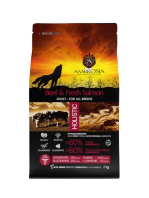 ΣΚΥΛΟΤΡΟΦΗ AMBROSIA GF ADULT BEEF&FRESH SALMON 12kg