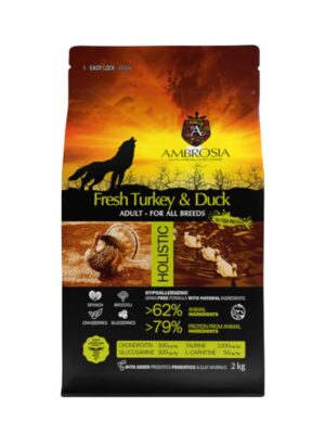 ΣΚΥΛΟΤΡΟΦΗ AMBROSIA GF ADULT FRESH TURKEY&DUCK 2kg