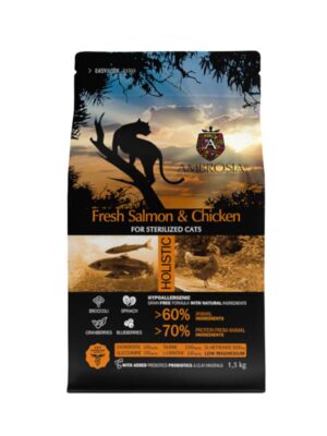ΓΑΤΟΤΡΟΦΗ AMBROSIA GF STERILISED CAT FRESH SALMON&CHICKEN 1,5kg